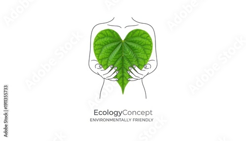 Heartshaped leaf held hands.