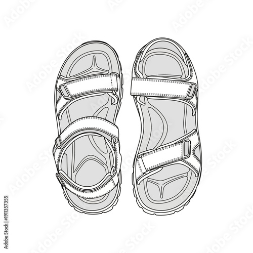 White Sport Sandals Top View