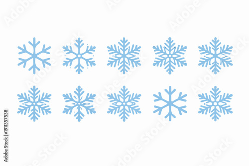 Simple Blue Snowflakes Design