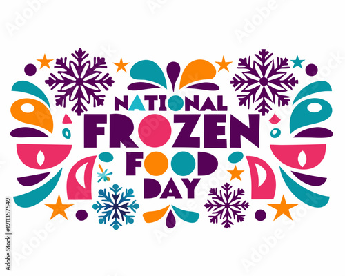 Frozen Meal and Food Storage Vector Illustration, National Food Day Concept