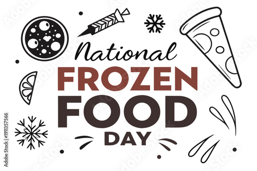National Frozen Food Day Celebration Vector, Freezer Food and Preservation Design