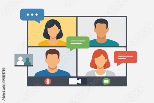 members talking flat clean modern business  design