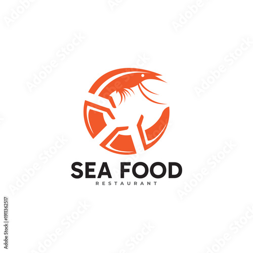 Seafood or fish shrimp crab restaurant logo