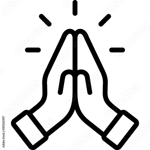 pray icon illustration design with outline