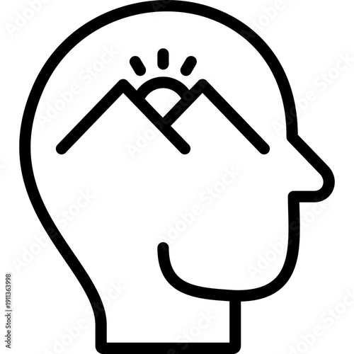 imagination icon illustration design with outline