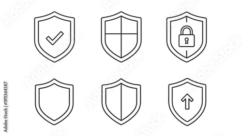 Shield icons for security and protection.