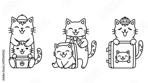 Cats in Luggage Travel.