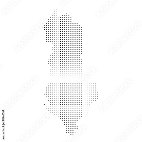 albania halftone dotted country map abstract black dots vector illustration
