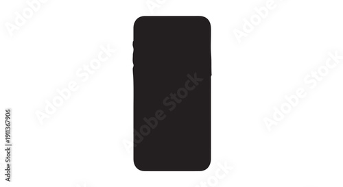 Black smartphone mockup in modern minimalist style with soft studio lighting on white background for tech advertising