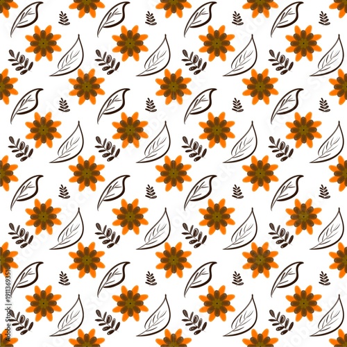 autumn leaves seamless pattern
