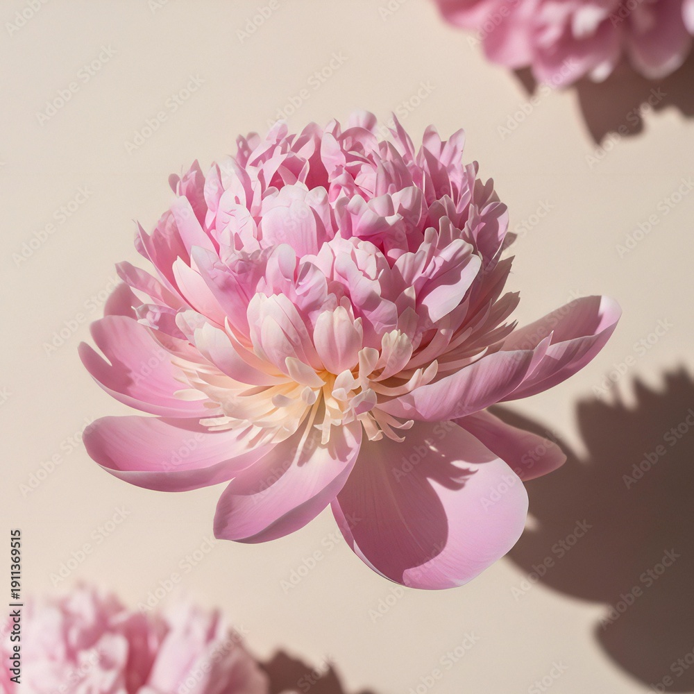 Obraz premium Detailed Pink Chrysanthemum Bloom on Soft Background