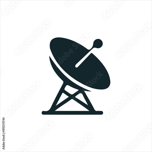 Satellite Dish Icon on White Background antenna communication