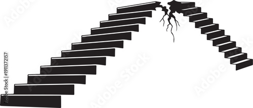 Spider crawling up a long staircase alone at night