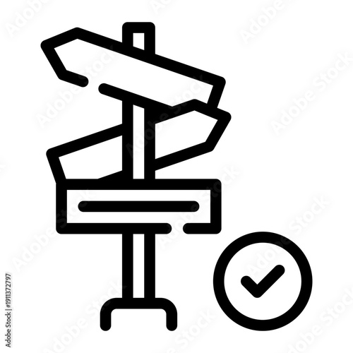 direction sign line icon