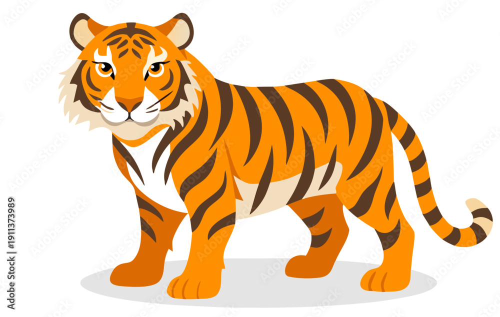 Obraz premium tiger cartoon isolated on white