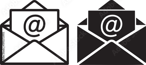 Email IconOutline and Filled Vector for Contact and Newsletter