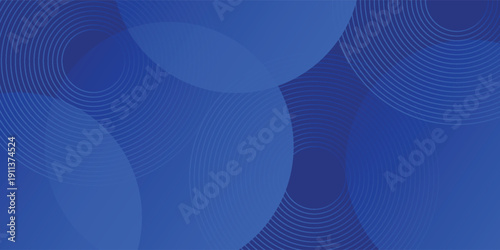 Abstract blue glowing geometric lines on dark blue background. Modern shiny blue circle. Suit for cover, poster, banner, brochure, header, vector modern