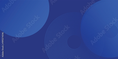 Abstract blue glowing geometric lines on dark blue background. Modern shiny blue circle. Suit for cover, poster, banner, brochure, header, vector modern