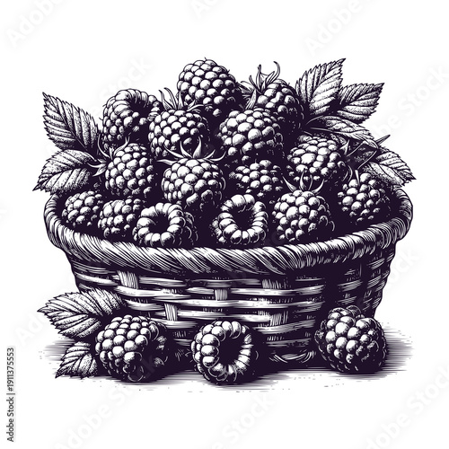 a basket of raspberries