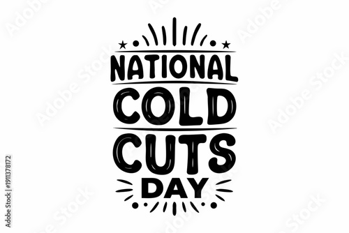 NATIONAL COLD CUTS DAY vector illustration isolated on white background