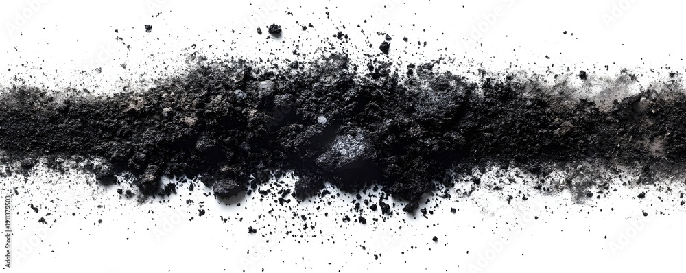 Obraz premium Black Soil Texture, Scattered Dirt, Ground Texture