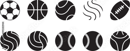 Set of black and white eye symbols with geometric and abstract elements