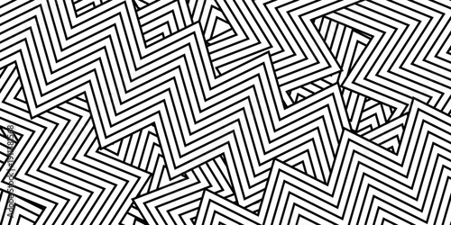 Seamless background in monochrome, Vector, zigzag, repeating patterns. modern
