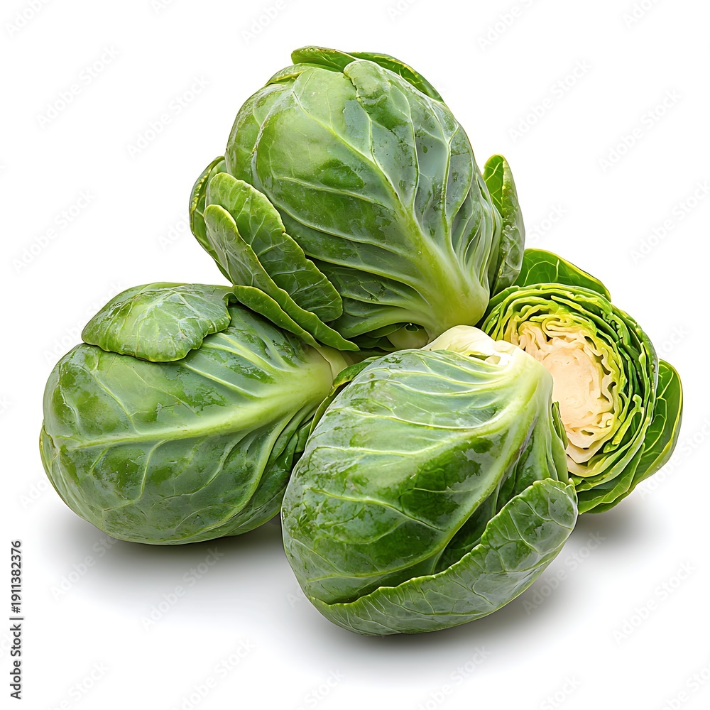 Fototapeta premium Fresh and Crisp Green Brussels Sprouts Perfect for Healthy Cooking and Recipes