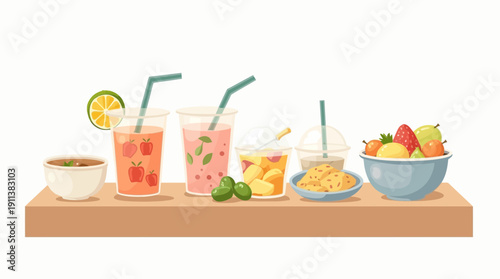 Variety of Fruit Smoothies