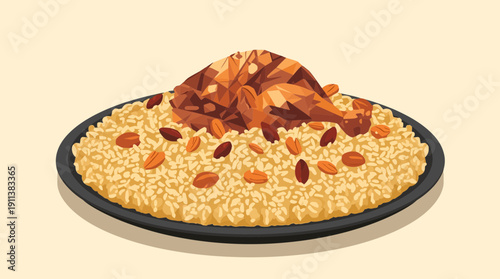 Beef Biryani with Basmati Rice and Spices