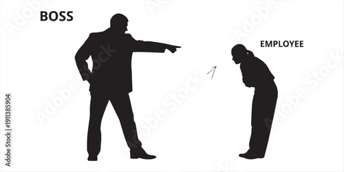 Leader vs boss icon vector in black color with white background.