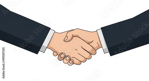 Two business people shaking hands in agreement.