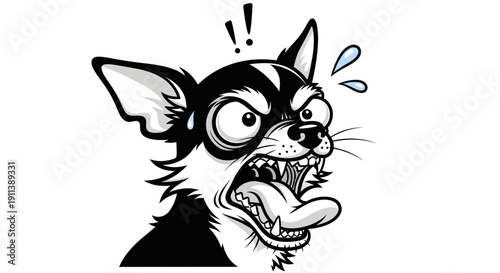 Angry Chihuahua Cartoon Face