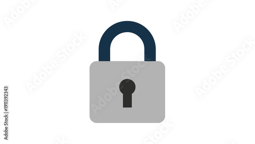 Minimalist padlock icon highlighting security in simple flat design