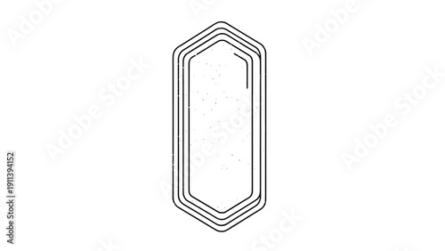 Minimalist elongated hexagon frame with multiple outlines provides a clean and modern border for text, logos, or decorative designs.