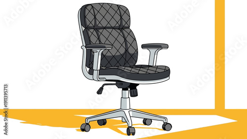 Modern ergonomic office chair with diamond pattern in minimalist design