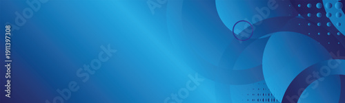 Blue Abstract Geometric Circles Background