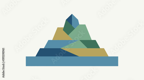 Modern pyramid chart with colorful geometric shapes