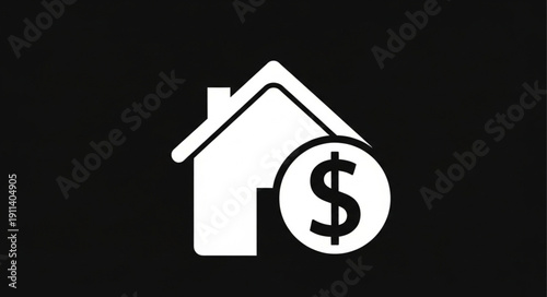 White house icon with dollar sign representing real estate investment.