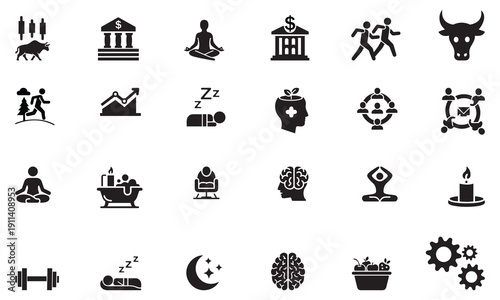 Vector Icons for Business, Health, and Lifestyle - Symbol Set