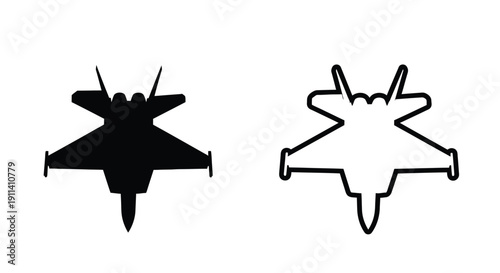 Two contrasting spaceship designs one dark and one light silhouette