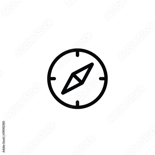 Free Download Simple Black Compass Icon on White. - GFXLoad