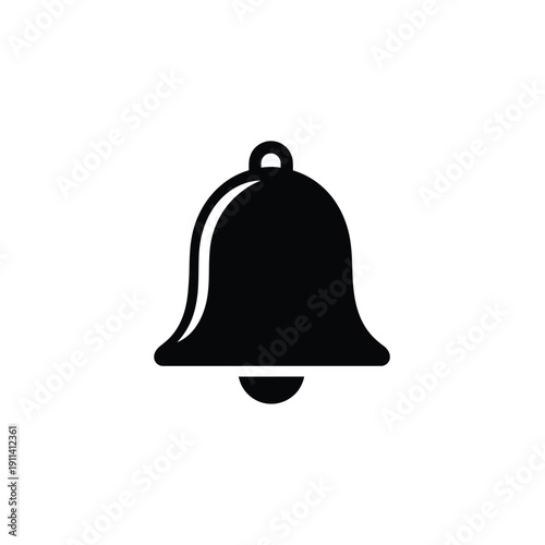 Black Bell Icon Simple Design Element.