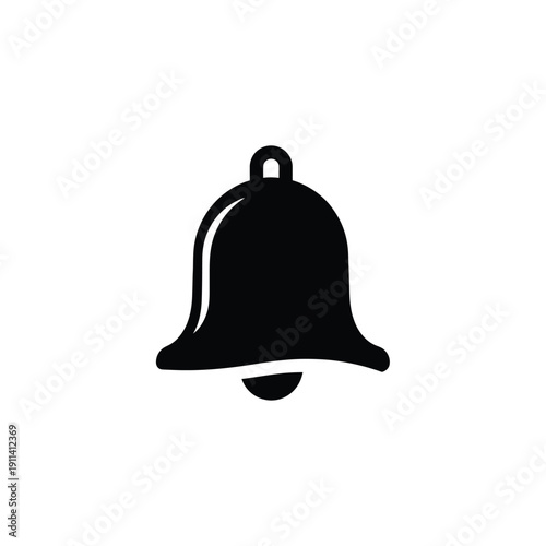 Black Bell Icon Simple Design Element.