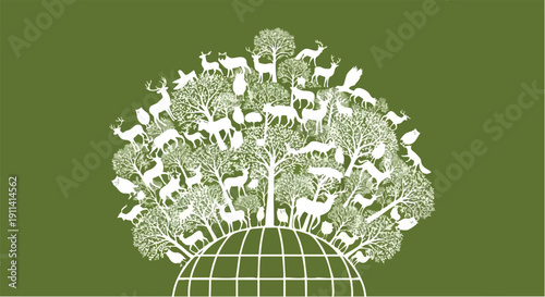 Diverse Wildlife and Lush Vegetation Flourishing on a Global Scale.