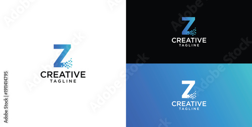 Digital technology logo icon vector. Z initial logo design.