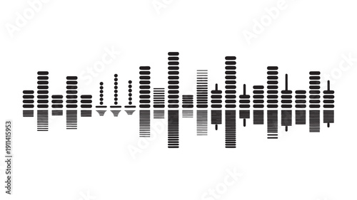 Digital audio spectrum visualization for music streaming interfaces, podcast player displays, sound meter applications, and entertainment media technology design solutions