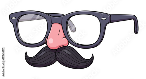 Funny Disguise Glasses with Nose and Mustache Prop.