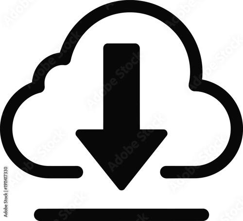 Cloud download icon representing data transfer