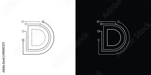 The letter 'D' with a touch of modern, minimalist digital elements